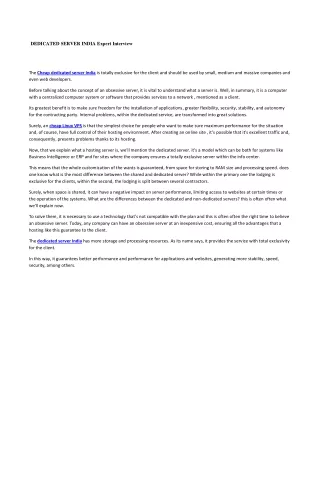 dedicated server india expert interview