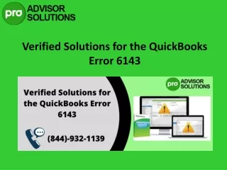 verified solutions for the quickbooks error 6143