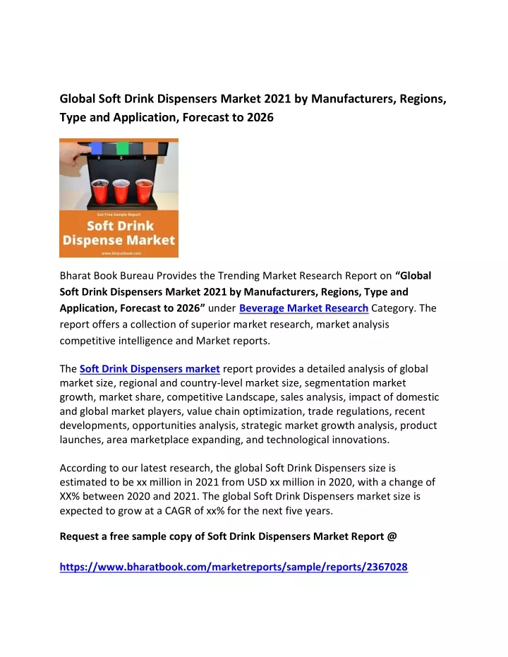 global soft drink dispensers market 2021