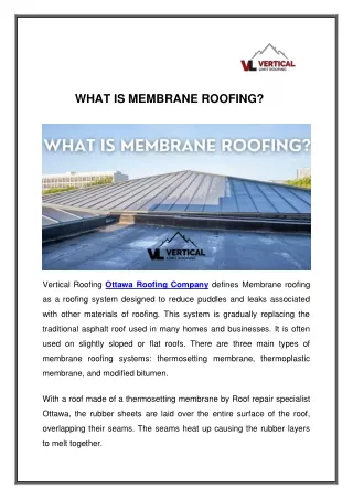 WHAT IS MEMBRANE ROOFING