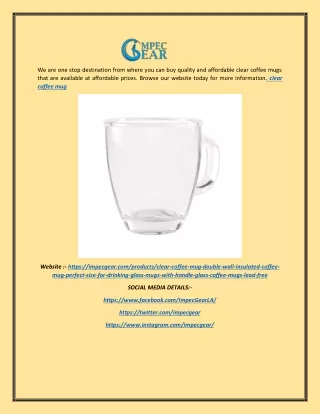 Clear Coffee Mug  Impecgear.com