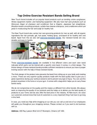 Top Online Exercise Resistant Bands Selling Brand