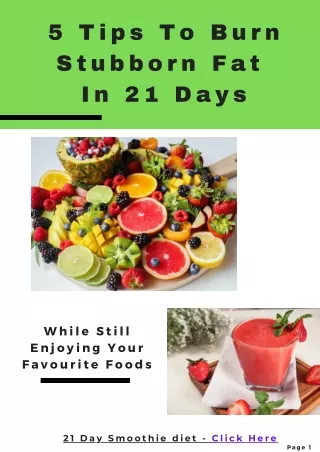 tips to burn stubborn fat in days