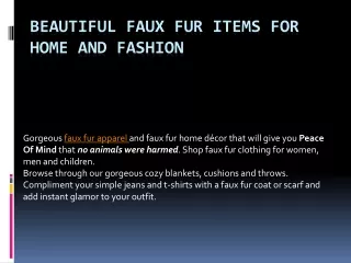 Beautiful Faux Fur Items for Home and Fashion