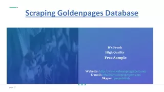 scraping goldenpages database