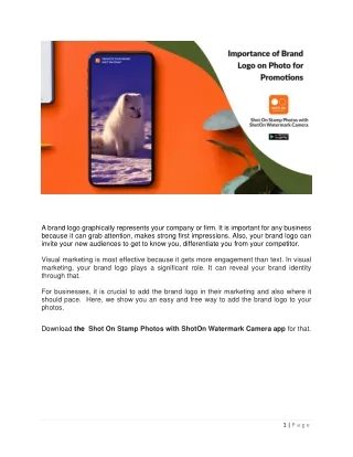 Importance of Brand Logo on Photo for Promotions