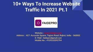 10  Ways To Increase Website Traffic In 2021 Pt.1