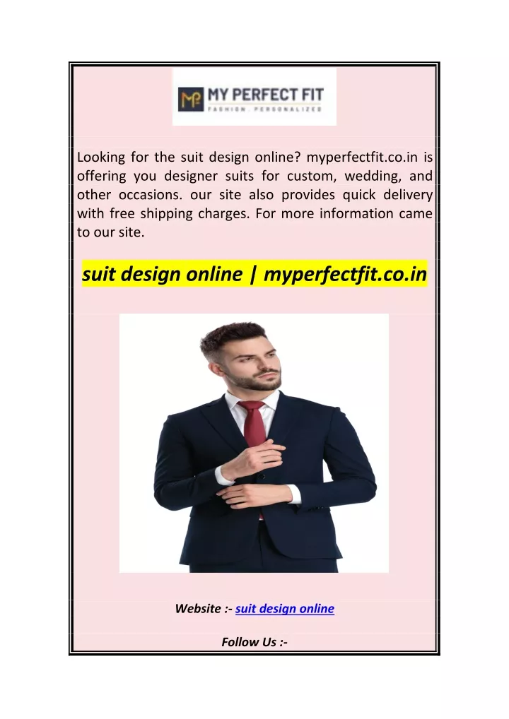 looking for the suit design online myperfectfit