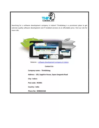 Software Development Company in Indore | Thinkdebug.com