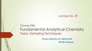 lecture 9; sampling techniques by Dr. Salma Amir