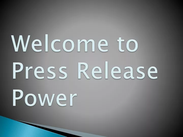 welcome to press release power