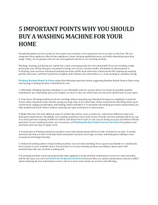 5 important points why you should buy a washing