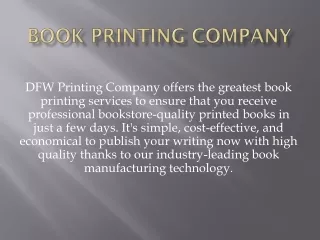 Book Printing Company