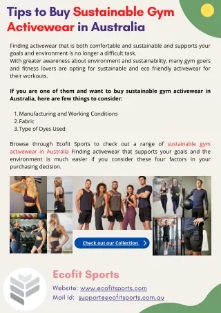 Tips to Buy Sustainable Gym Activewear in Australia