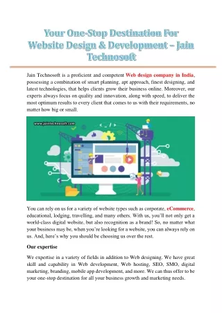 jain technosoft is a proficient and competent