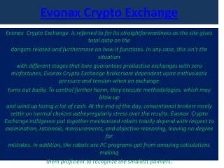 evonax crypto exchange