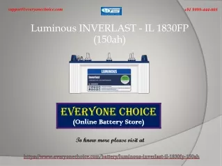 Best Luminous INVERLAST - IL 1830FP (150ah) Battery