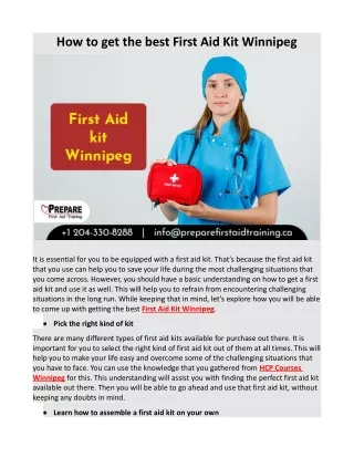 how to get the best first aid kit winnipeg