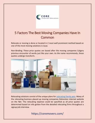 5 Factors The Best Moving Companies Have In Common