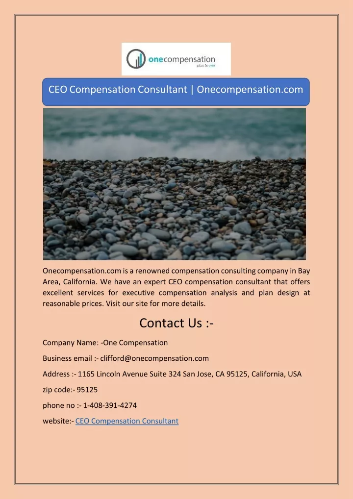 ceo compensation consultant onecompensation com