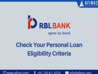 RBL Bank Personal Loan Eligibility Criteria