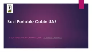 Best Portable Cabin | Portable Cabin UAE