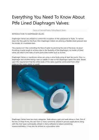 WHAT ARE THE USES OF PTFE lined plug valve