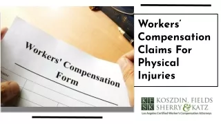 Workers’ Compensation Claims For Physical Injuries