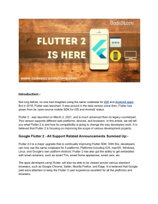 Google Releases Flutter 2 With Support For Multiple Platforms