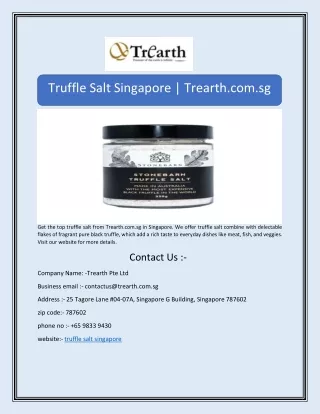 Truffle Salt Singapore | Trearth.com.sg