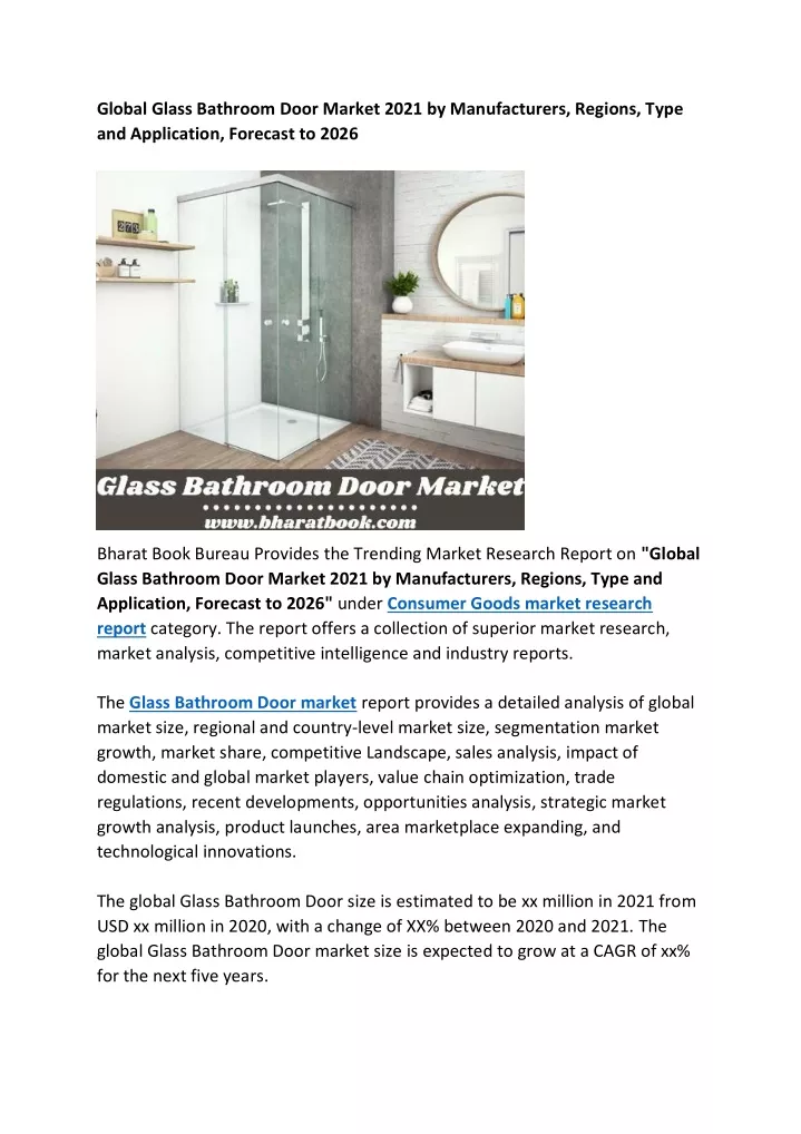 global glass bathroom door market 2021