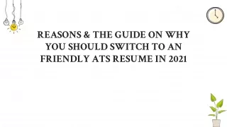 Reasons & The Guide On Why You Should Switch To An Friendly ATS Resume In 2021