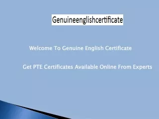 Get PTE Certificates Available Online From Experts