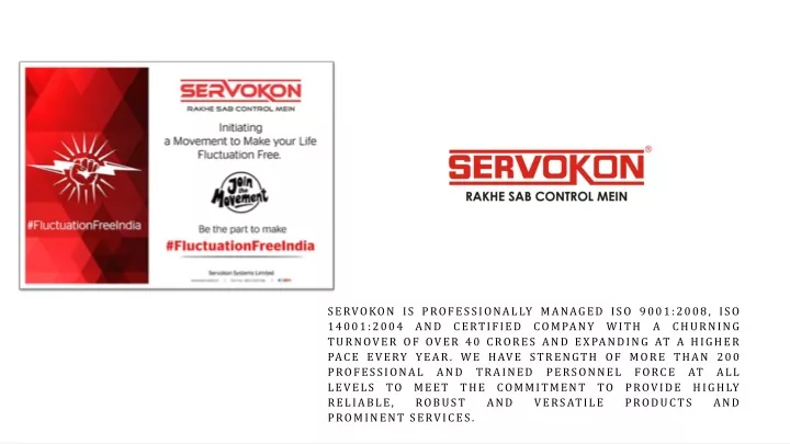 servokon is professionally managed iso 9001 2008