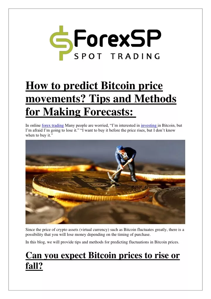 how to predict bitcoin price movements tips