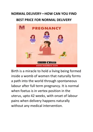 normal delivery how can you find