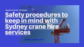Safety procedures to keep in mind with Sydney crane hire services