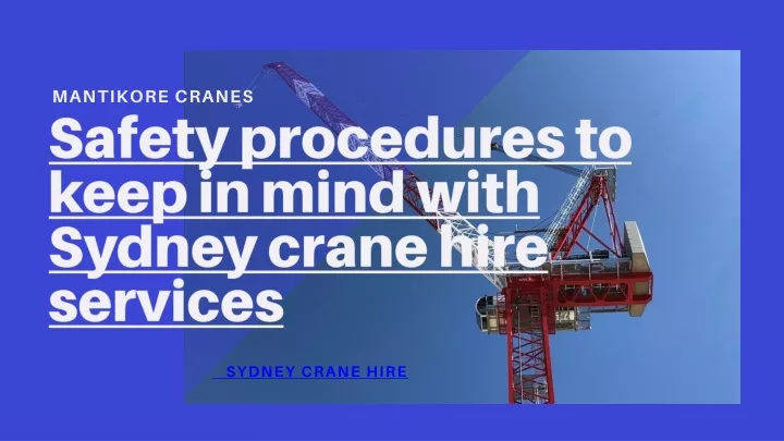 mantikore cranes