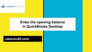 Create an Opening Balance in QuickBooks