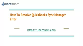 Resolve QuickBooks Sync Manager Error