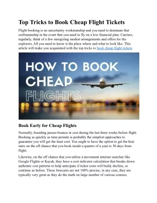 Top Tricks to Book Cheap Flight Tickets