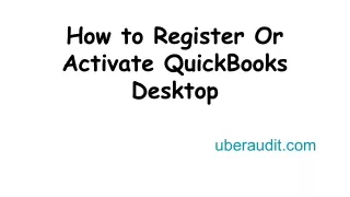 How to Register or Activate QuickBooks desktop.