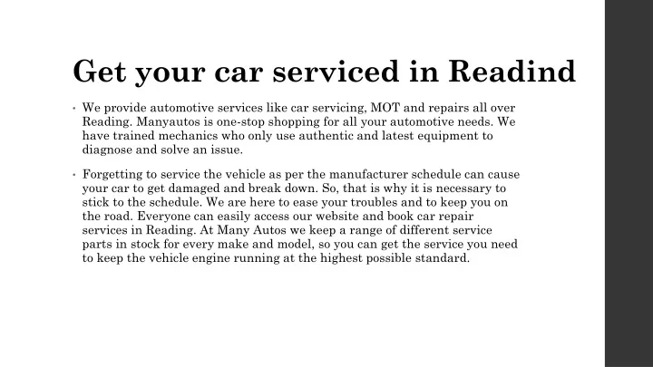 get your car serviced in readind