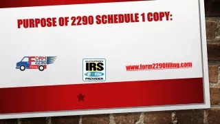 purpose of 2290 schedule 1 copy