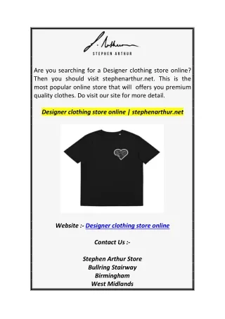 Designer clothing store online  stephenarthur.net