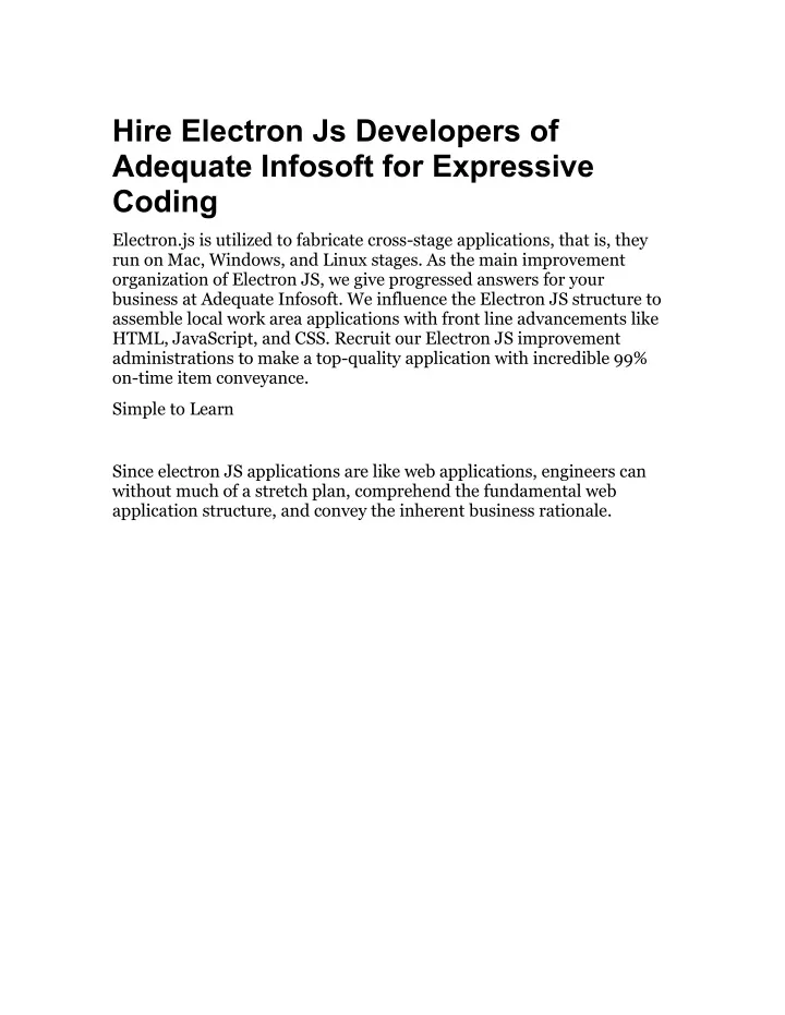 hire electron js developers of adequate infosoft
