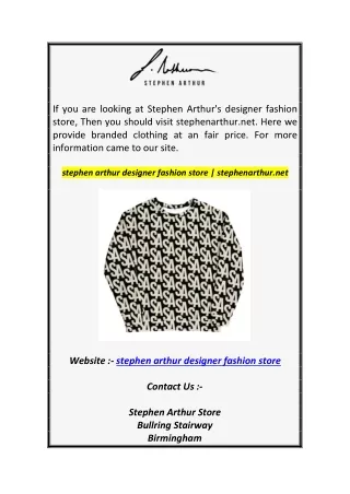stephen arthur designer fashion store  stephenarthur.net