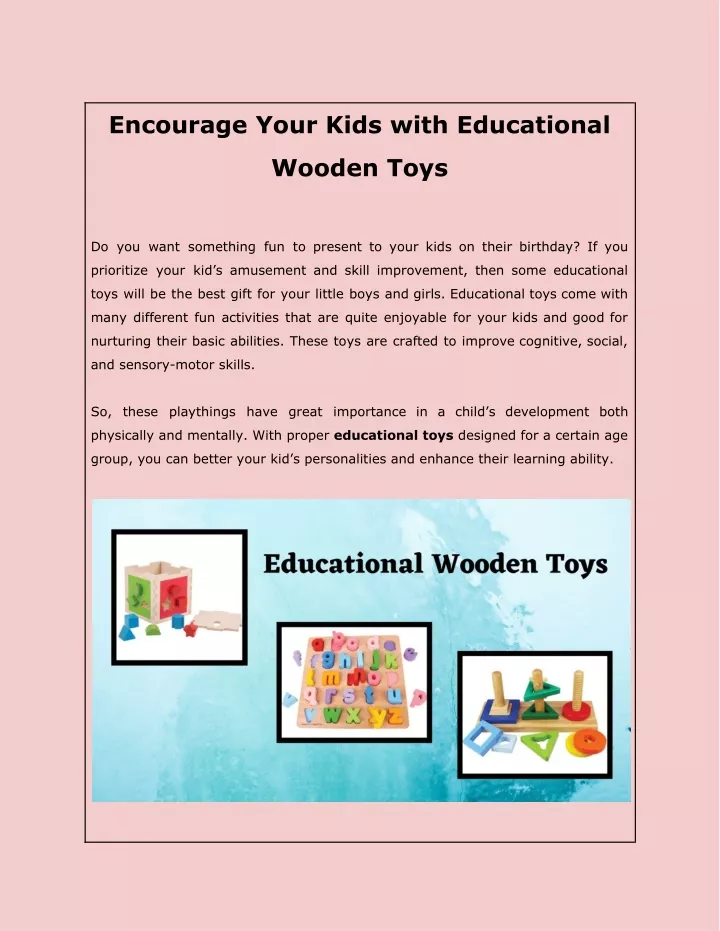 encourage your kids with educational