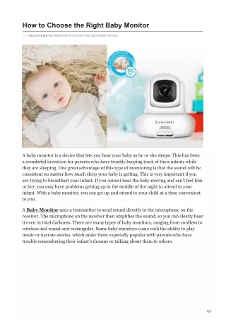 How to Choose the Right Baby Monitor