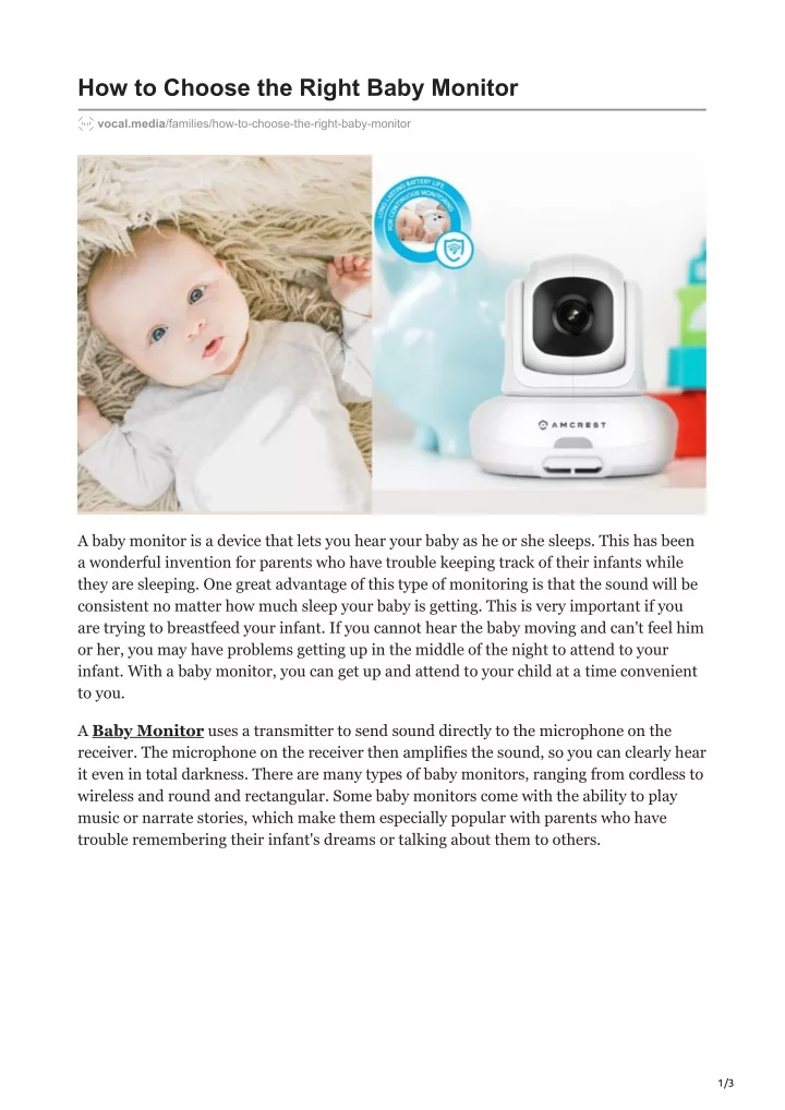 how to choose the right baby monitor